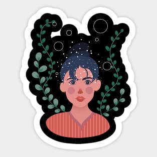 Artsy Girl Illustration Sticker